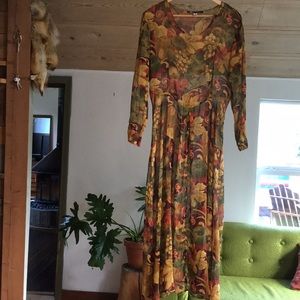 Greek Goddess Botanical Sheer Maxi Dress